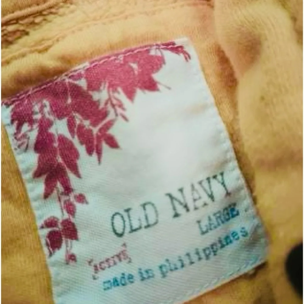 Lg Y2K Old Navy Bellerose Terrace Hoodie Sweatshirt 3/4 Elastic Cuff‎ Yellow - Picture 3 of 4